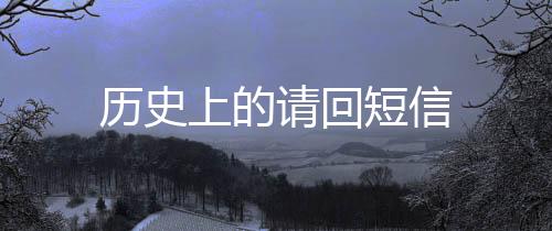 历史上的请回短信
